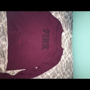 Pink long sleeve crop top